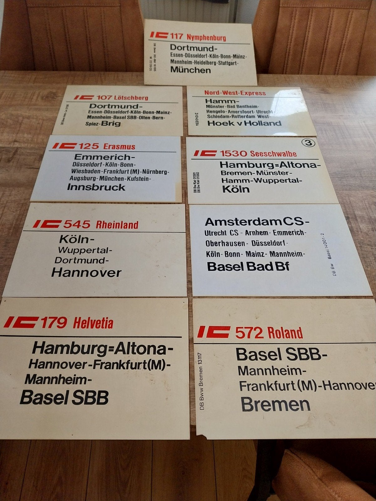 Koersborden voor treinen., Verzamelen, Ophalen of Verzenden, Gebruikt, Trein, Overige typen