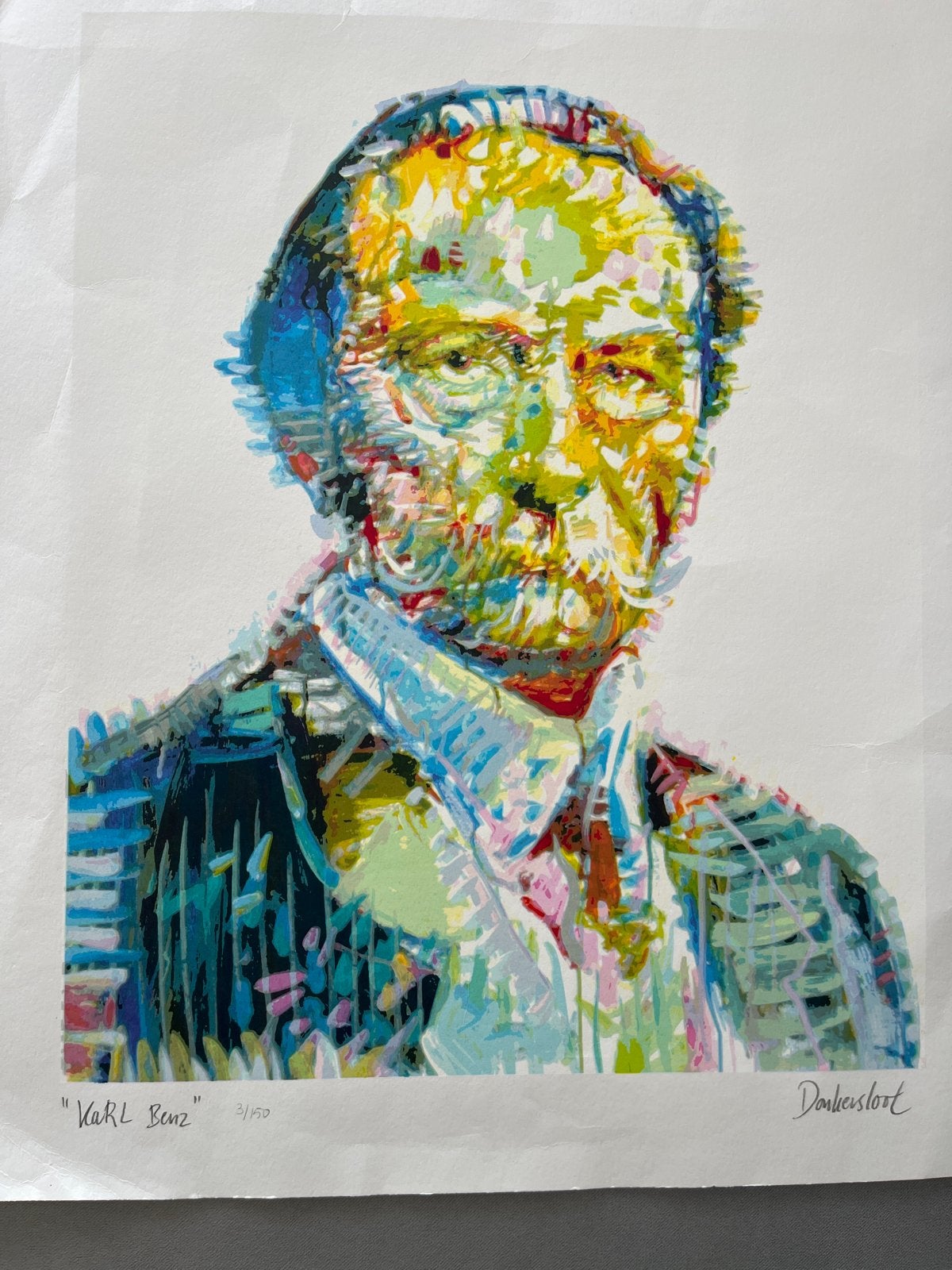 Donkersloot zeefdruk Karl Benz - Gelimiteerde oplage, Ophalen, Papier/karton, Print, Gelimiteerde oplage