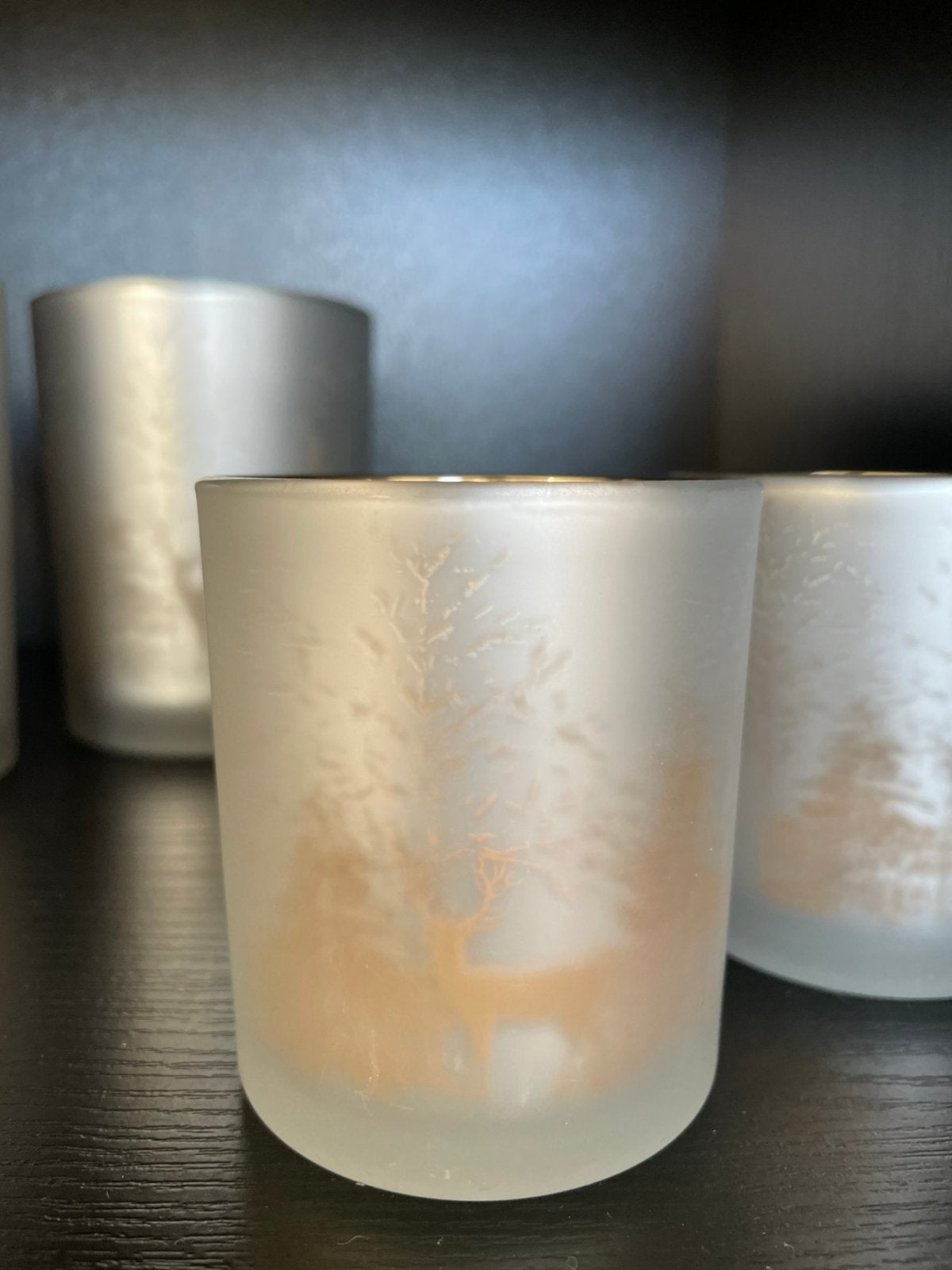 Winter herten windlichtjes, Waxinelichthouder, Nieuw, Ophalen of Verzenden, Glas