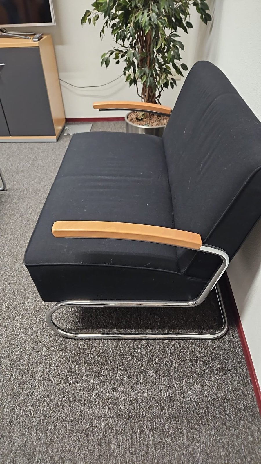 Thonet S 411 tweezitsbank - Zeldzame uitvoering, Ophalen, Zo goed als nieuw, 75 tot 100 cm, Leer