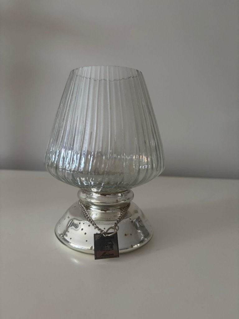 Rivièra Maison mini glazen windlicht/theelichthouder op voet, Windlicht, Rivièra Maison, Ophalen of Verzenden, 16 cm