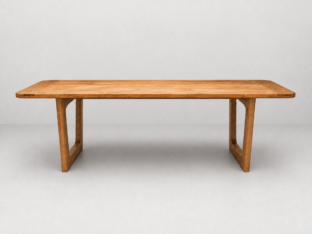 Moderne, massieve duurzame tafel, gerecycled hout, Huis en Inrichting, Tafels | Eettafels, 100 tot 150 cm, Eikenhout, Ophalen of Verzenden