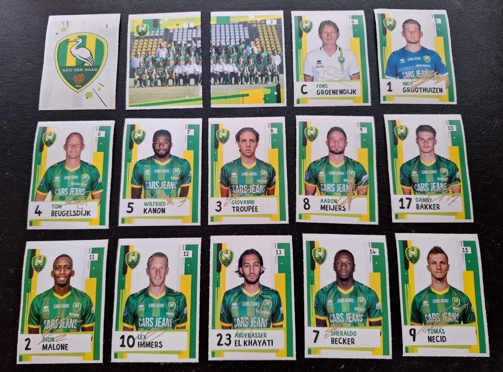 Complete set stickers ADO Den Haag 2018-19, Ophalen of Verzenden, Zo goed als nieuw, Overige binnenlandse clubs, Poster, Plaatje of Sticker