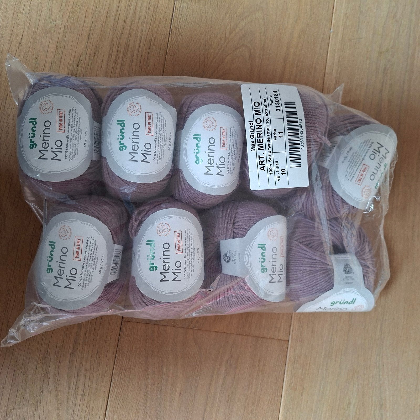 Gründl Merino Mio Wol - 9 bollen - Kleur 11, Hobby en Vrije tijd, Breien en Haken, Ophalen of Verzenden, Nieuw, Breien of Haken