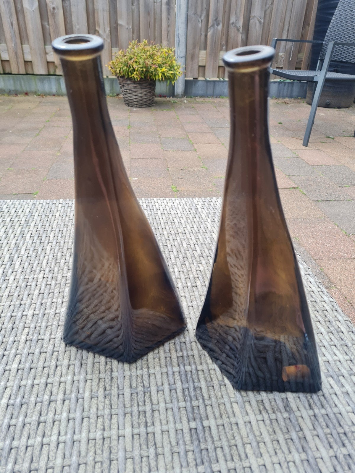glazen sier fles, vaas, Ophalen of Verzenden