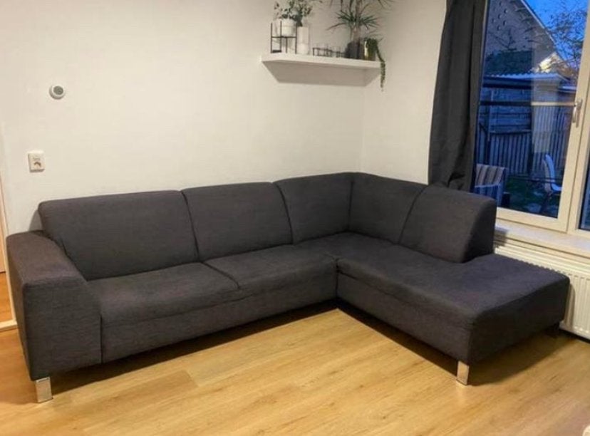 Grijs antraciet hoekbank  - 270 cm breed, Huis en Inrichting, Banken | Bankstellen, Gebruikt, Hoekbank, Vierpersoons of meer, 250 tot 300 cm