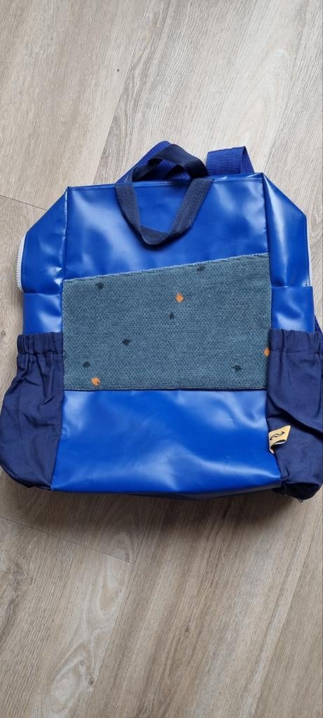 Blauwe NS rugzak met zijvakken en verstelbare banden, Overige merken, Gebruikt, 25 tot 40 cm, Ophalen of Verzenden