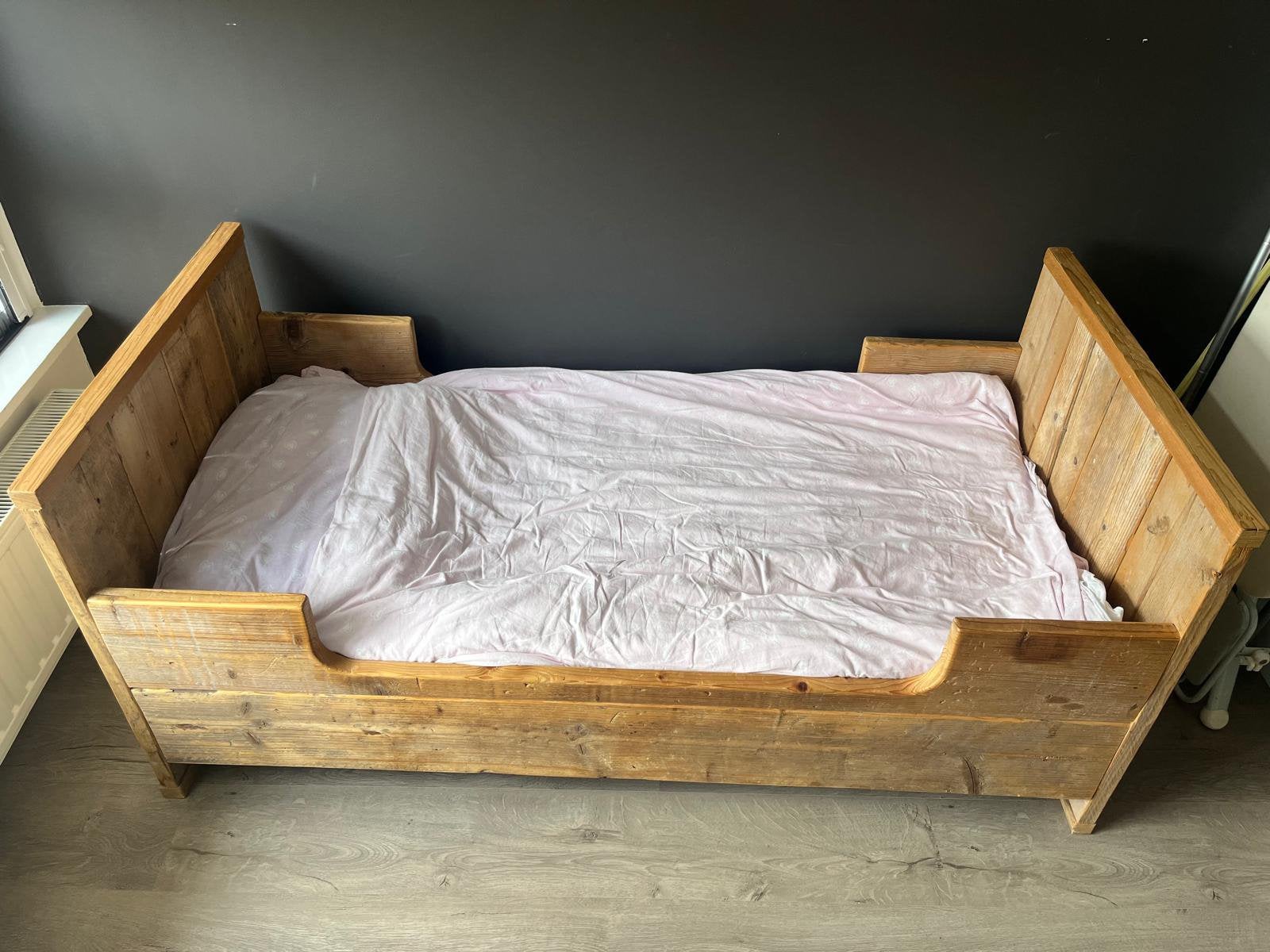 Grenen peuterbed, Ophalen, Gebruikt, 70 tot 85 cm, 140 tot 160 cm