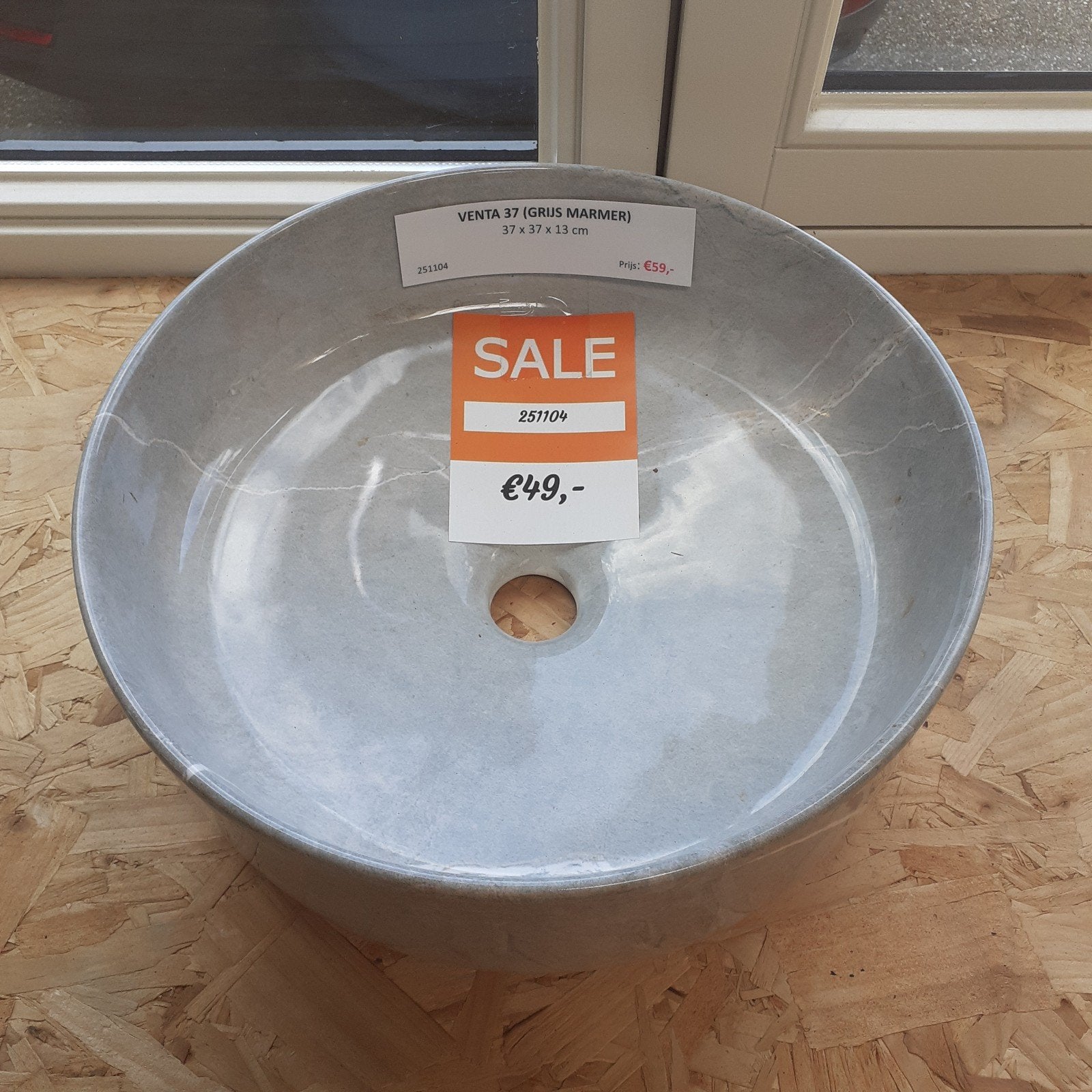 SALE! Venta 37, grijs marmer, waskom, moderne luxe design, Ophalen of Verzenden, Nieuw