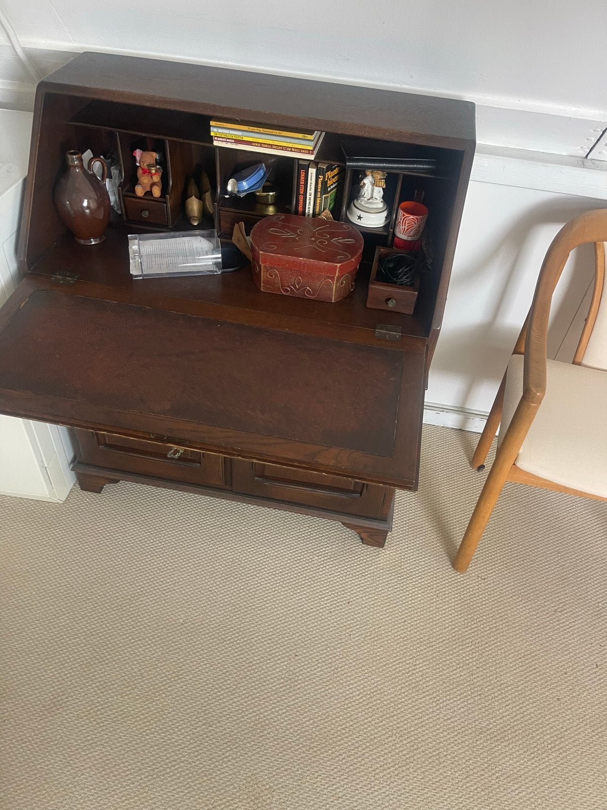 Antiek houten secretaire / bureau, Huis en Inrichting, Ophalen, Gebruikt
