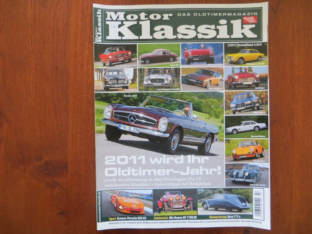 Motor Klassik 2 2011 Kremer-Porsche 935 K3, Alfa Romeo 6C, Ophalen of Verzenden, Nieuw, Alfa Romeo