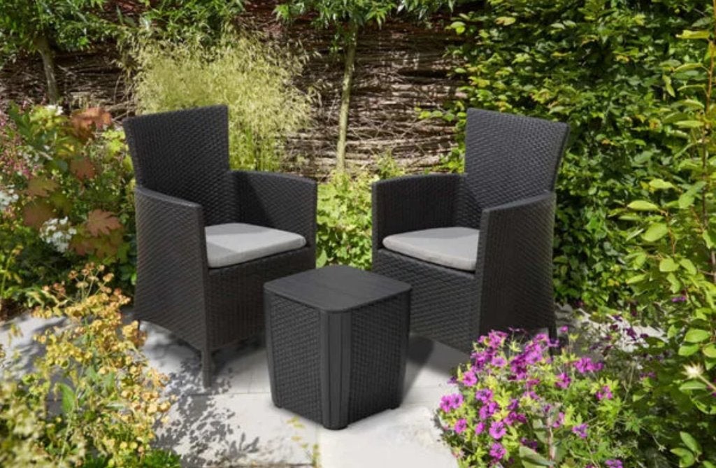 3-delige Tuinset voor balkon -nieuw in doos-, Tuin en Terras, Kunststof, Bijzettafel, ., Nieuw