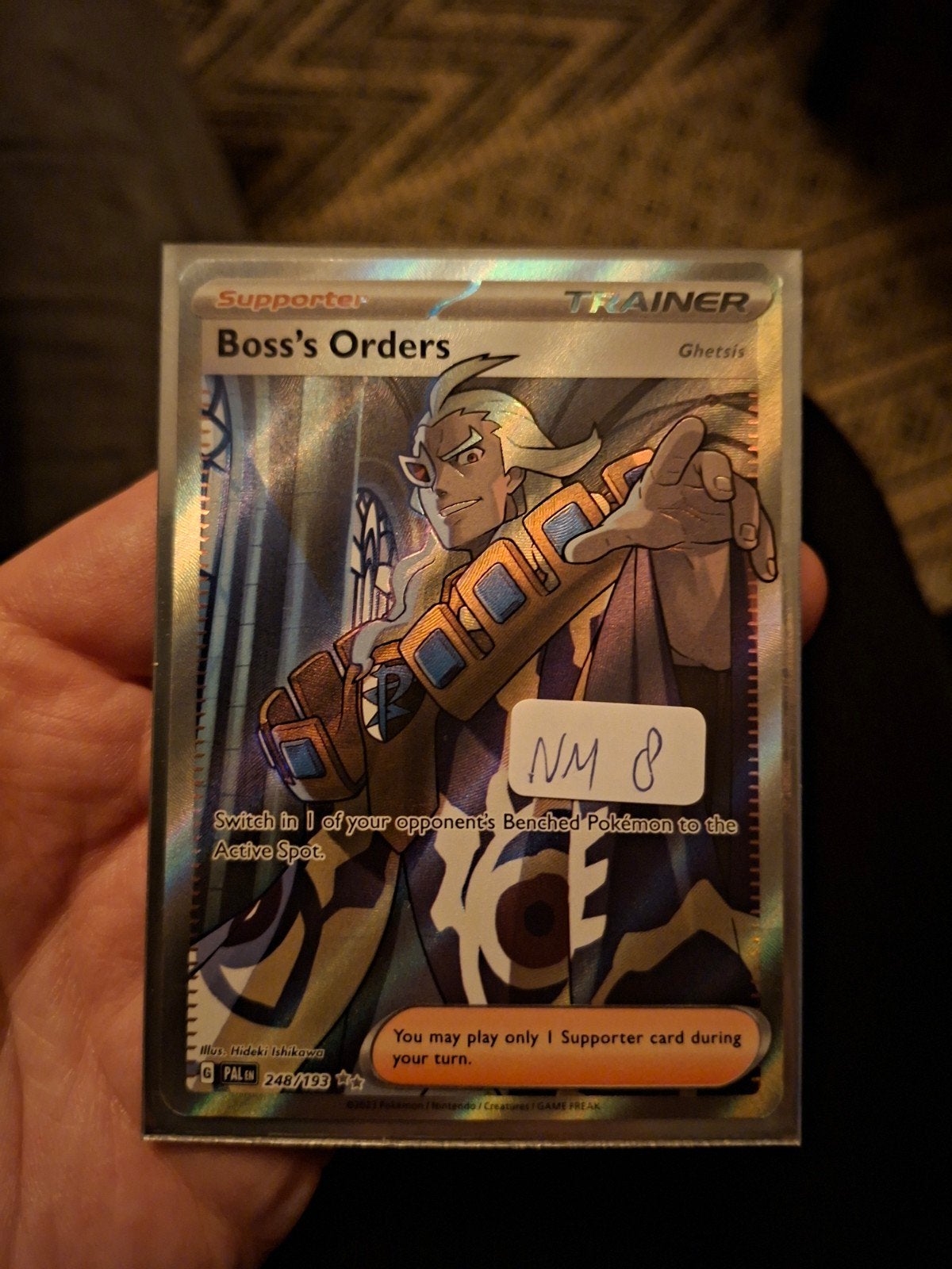 Pokémon TCG: Boss's Orders (Ghetsis) 248/193 NM 8, Ophalen of Verzenden, Zo goed als nieuw, Losse kaart