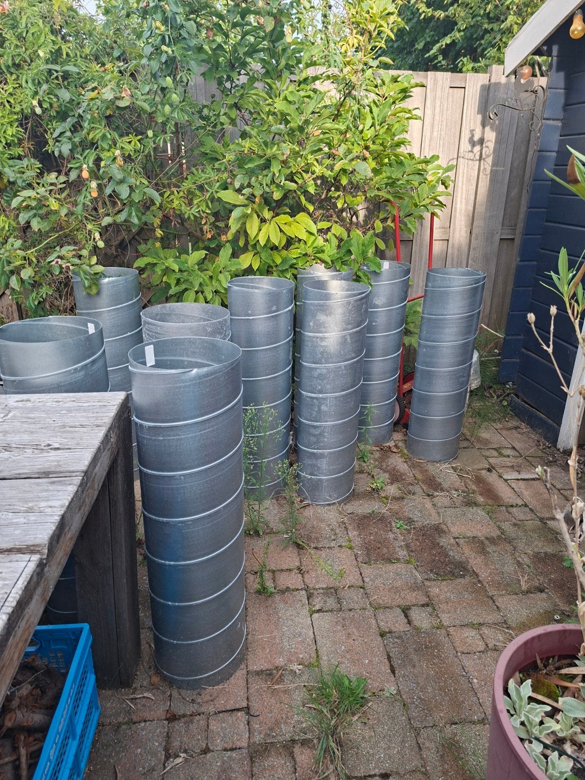 10 Spiraalbuizen / Ventilatiebuizen, Doe-het-zelf en Verbouw, Ventilatie en Afzuiging, Ophalen, Zo goed als nieuw, Ventilator en Afzuiger