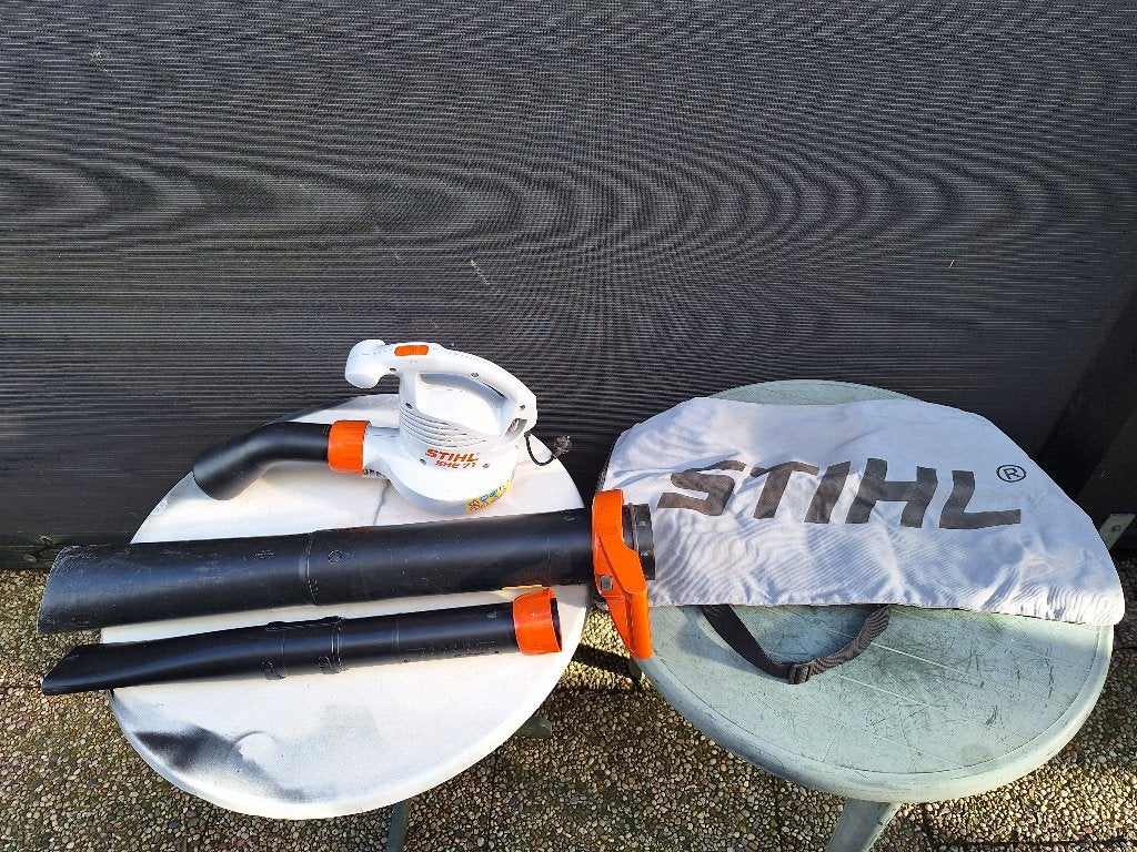 Stihl SHE 71 bladblazer en bladzuiger, Ophalen, Stihl, Gebruikt, Met opvangzak