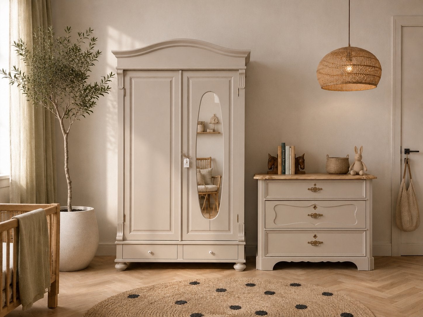 Linnenkast & commode babykamer vintage kledingkast ladekast, Ophalen, Jongetje of Meisje, Zo goed als nieuw, Nvt