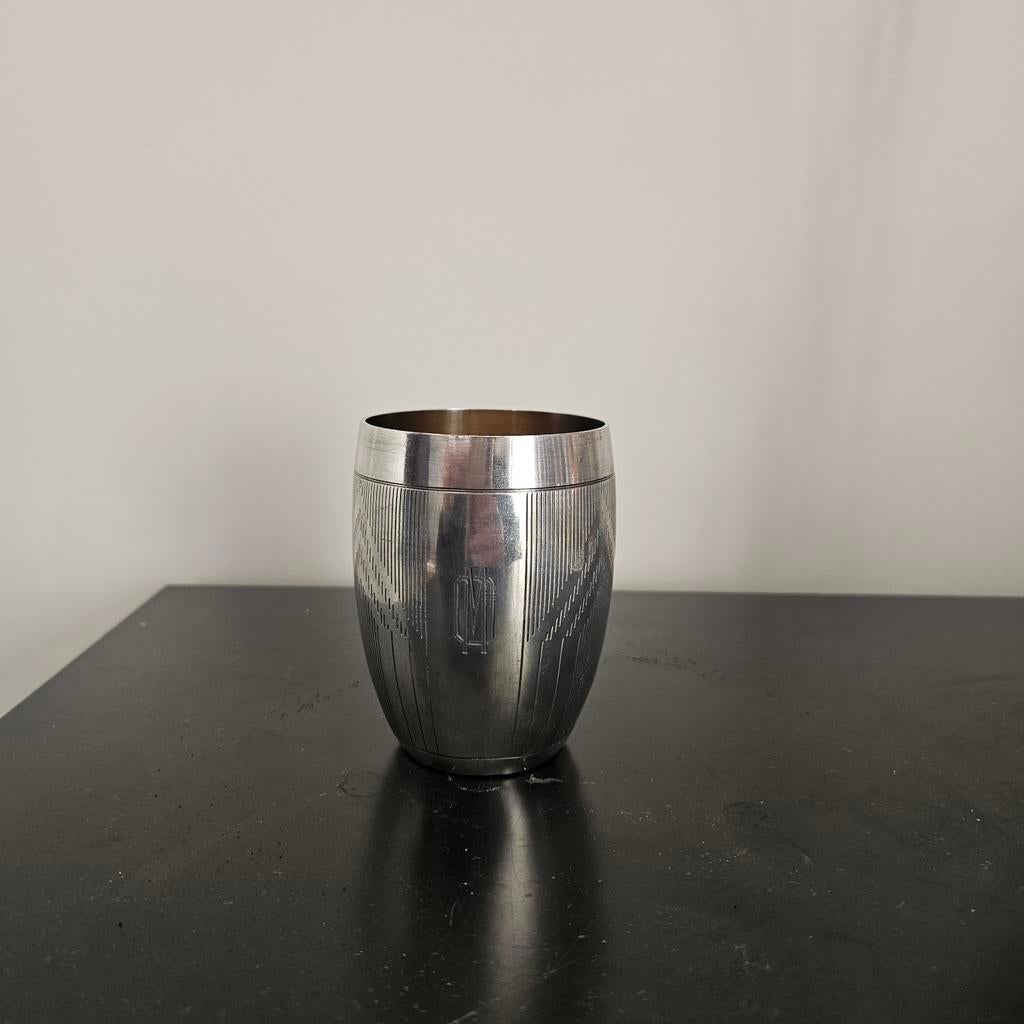 Art Deco verzilverde beker / tumbler – ca. 1925-1935, Ophalen of Verzenden