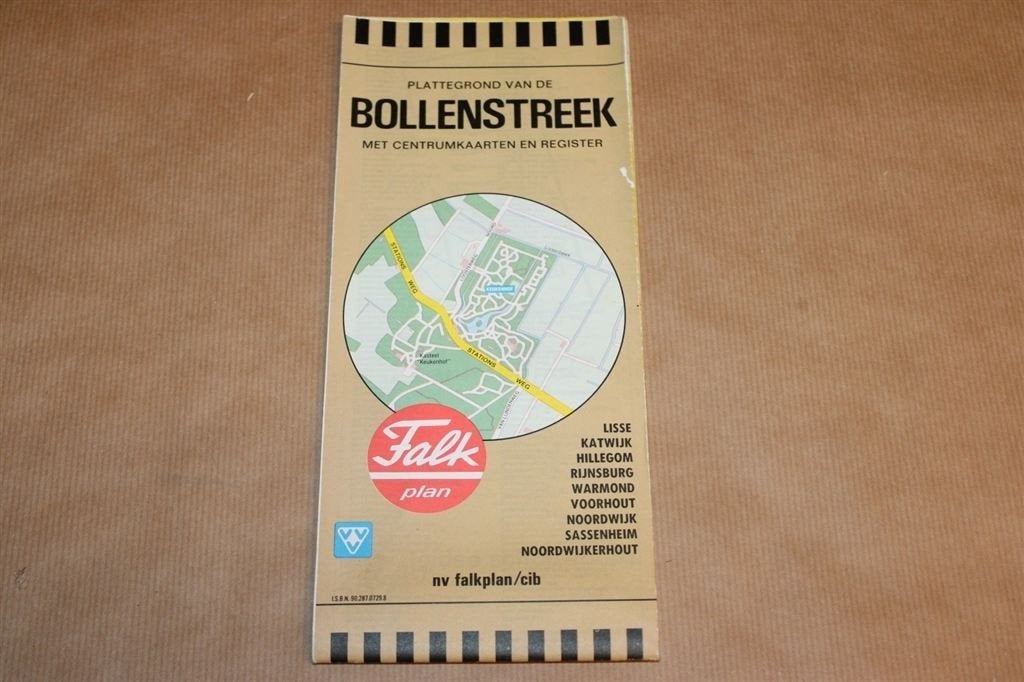 Plattegrond van de Bollenstreek - Falk plan - Ca 1975, Boeken, Ophalen of Verzenden, 1800 tot 2000, Nederland, Landkaart
