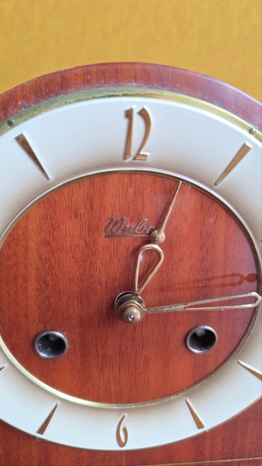 Vintage Wuba Tafelklok - jaren vijftig Design, retro klok, Antiek en Kunst, Antiek | Klokken, Ophalen of Verzenden