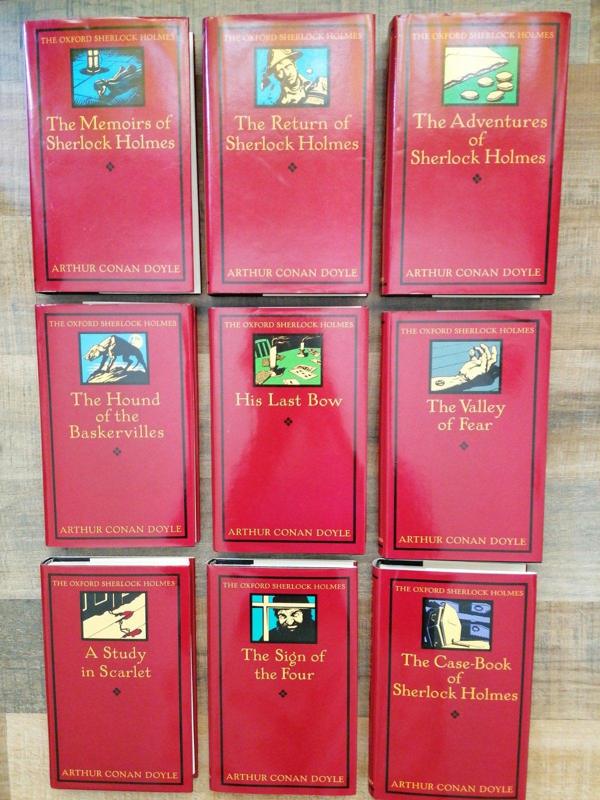 9 Sherlock Holmes boeken - 1 met waterschade, 8 nieuwstaat, Ophalen, Gelezen, Arthur Conan Doyle
