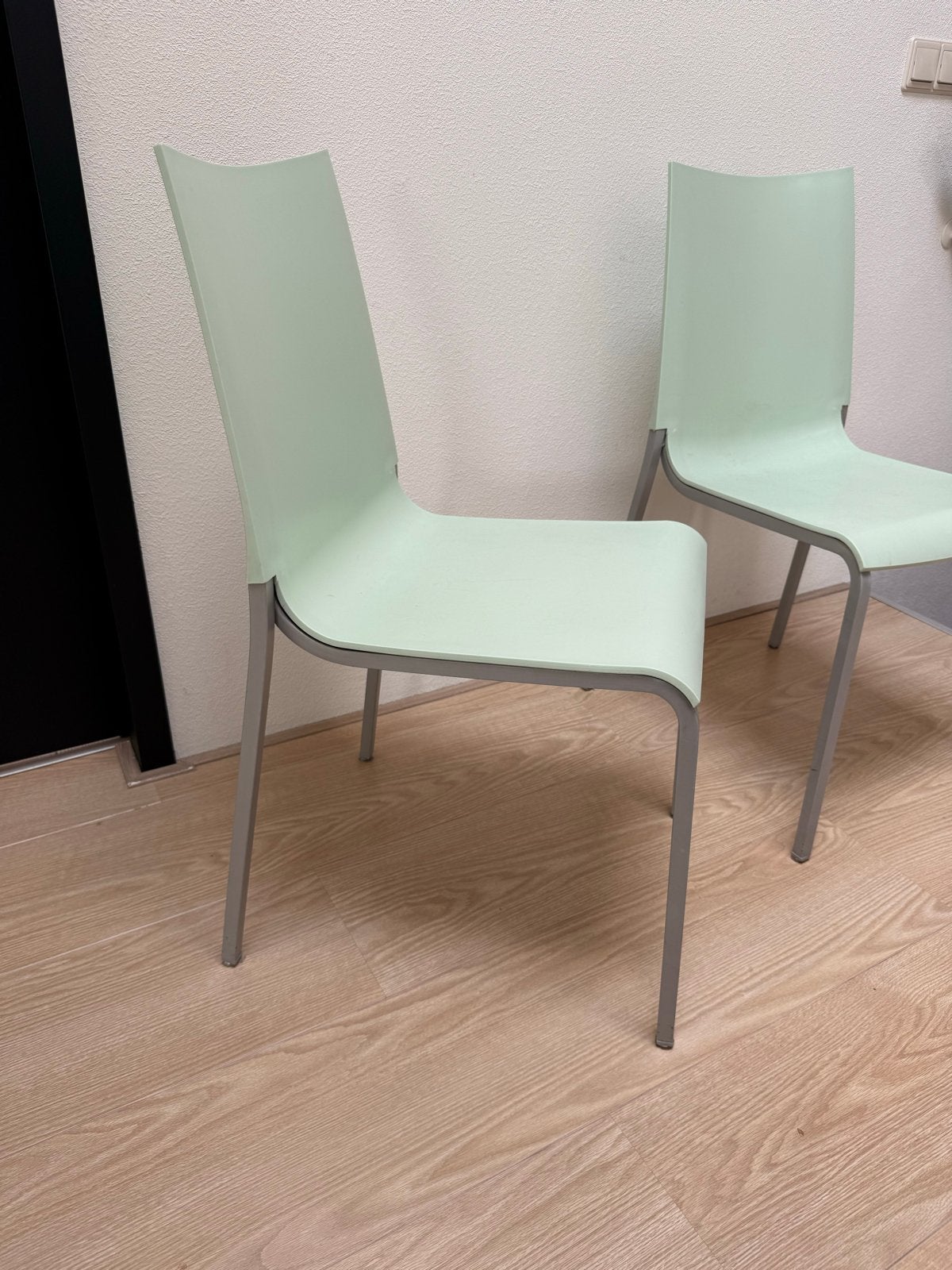 Bontempi Casa Eva stoelen - 2 stuks, lichtgroen, Ophalen, Kunststof, Gebruikt, Twee