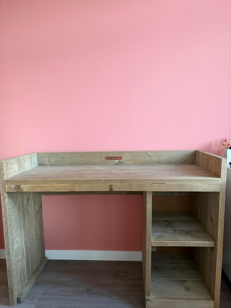 Mooi steigerhout bureau, Huis en Inrichting, Bureaus, Ophalen, Zo goed als nieuw