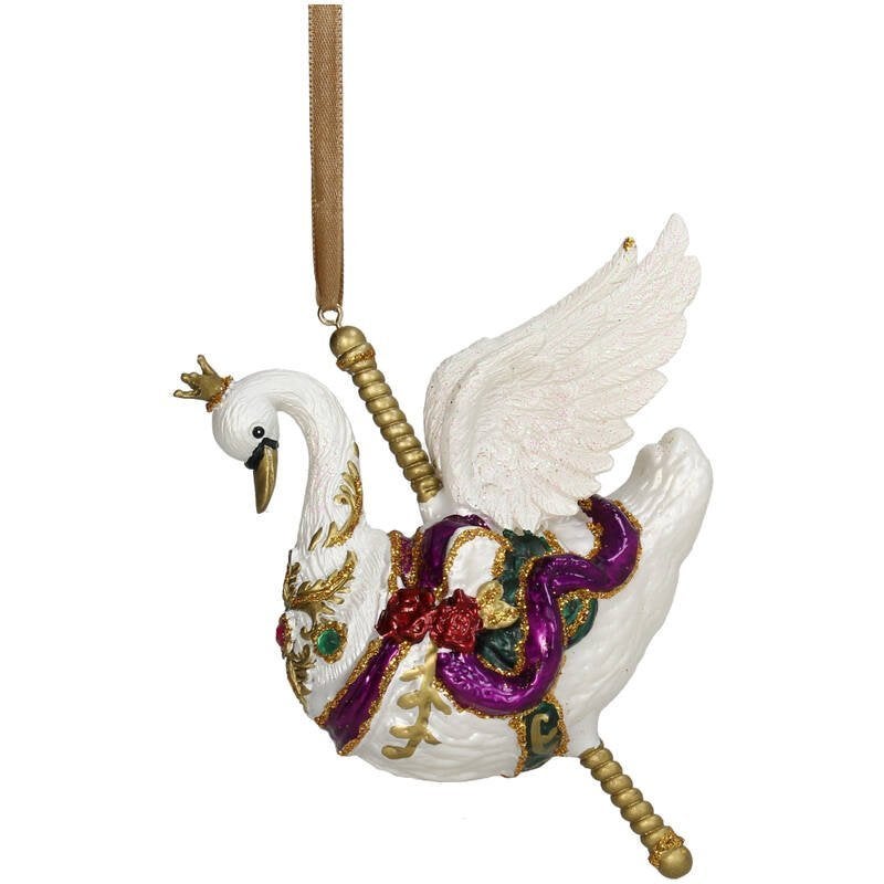 HD Collection glazen kerst ornament carrousel zwaan 14.2 cm, Ophalen of Verzenden, Nieuw