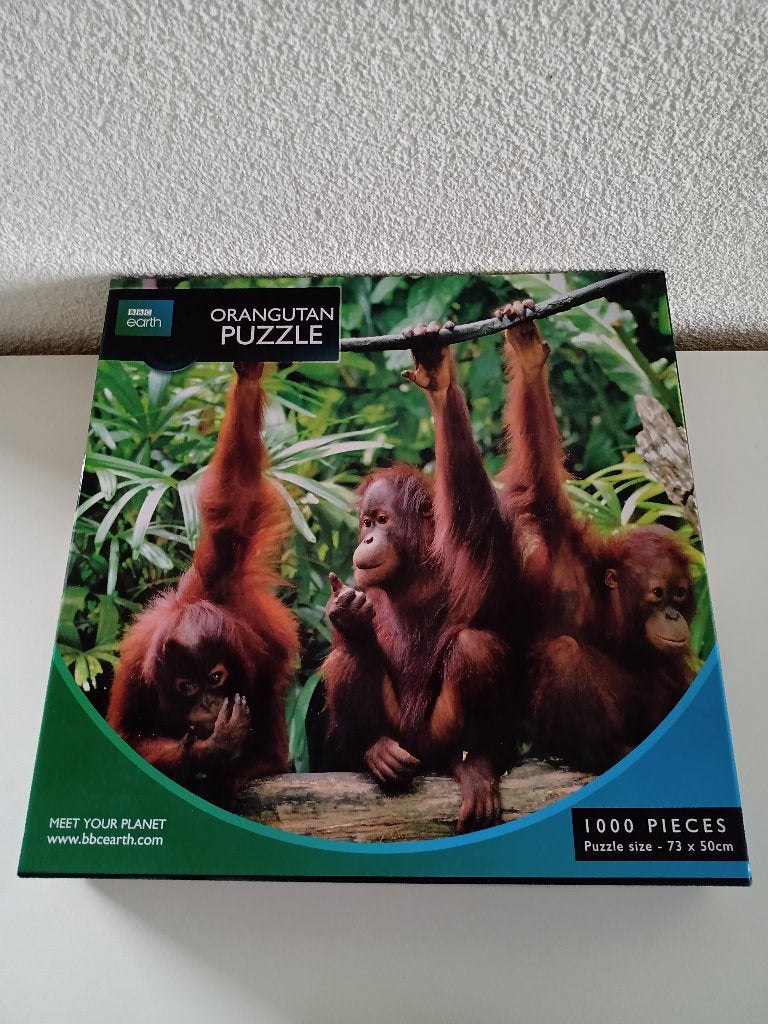 Legpuzzel van Orangutan (1000 stukjes), Hobby en Vrije tijd, Denksport en Puzzels, Ophalen of Verzenden, 500 t/m 1500 stukjes