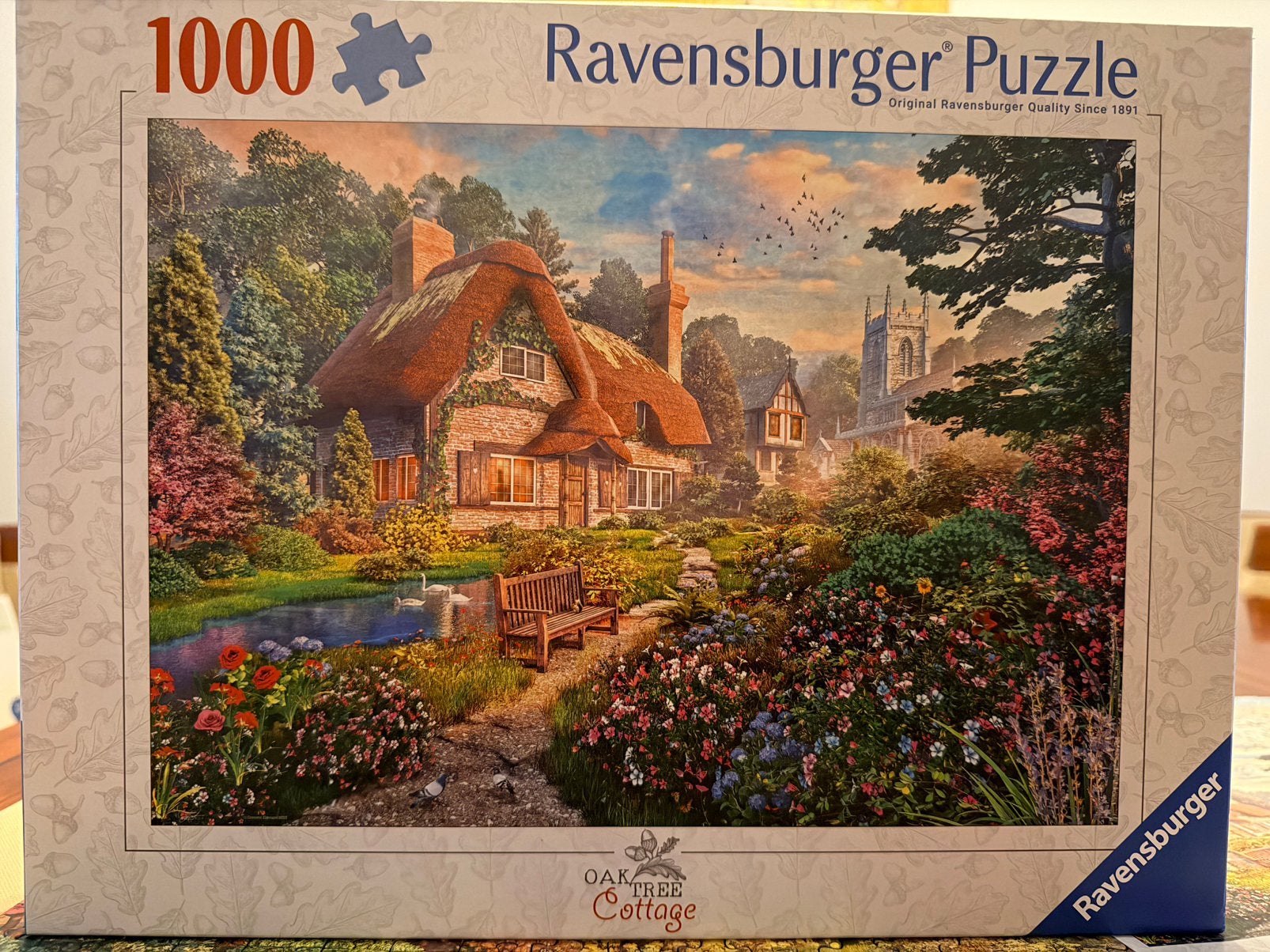 Ravensburger Legpuzzel 1000 stukjes - Oak Tree Cottage, Ophalen, 500 t/m 1500 stukjes, Zo goed als nieuw, Legpuzzel