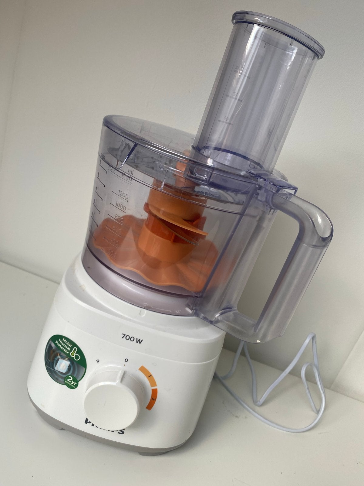 Philips HR7310 Keukenmachine - 700W, Zo goed als nieuw, 2 snelheden, Ophalen of Verzenden, Zo goed als nieuw, 2 tot 3 liter