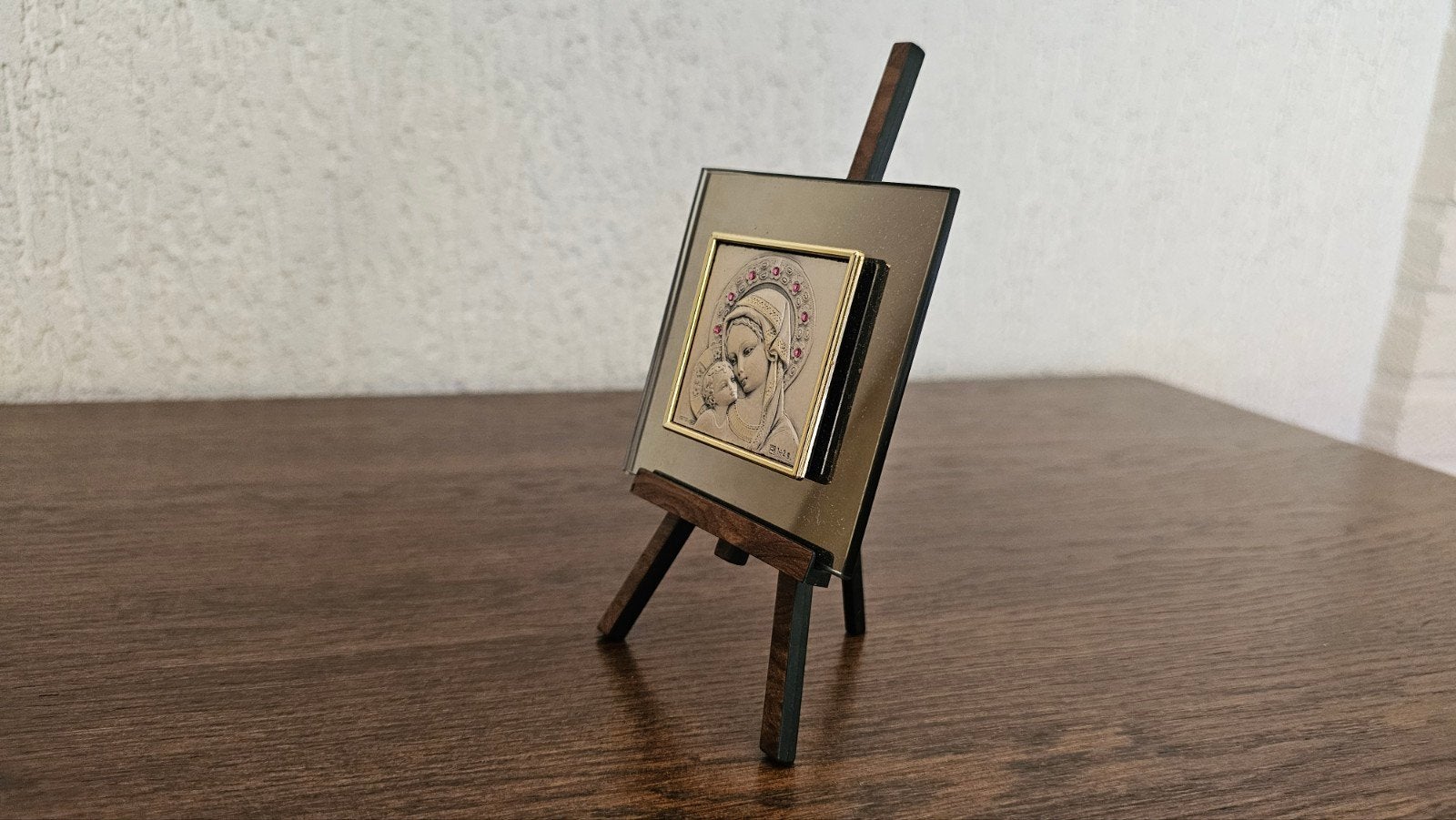 Icoon Maria met Kind, circa 8x8 cm, Antiek en Kunst, Ophalen of Verzenden