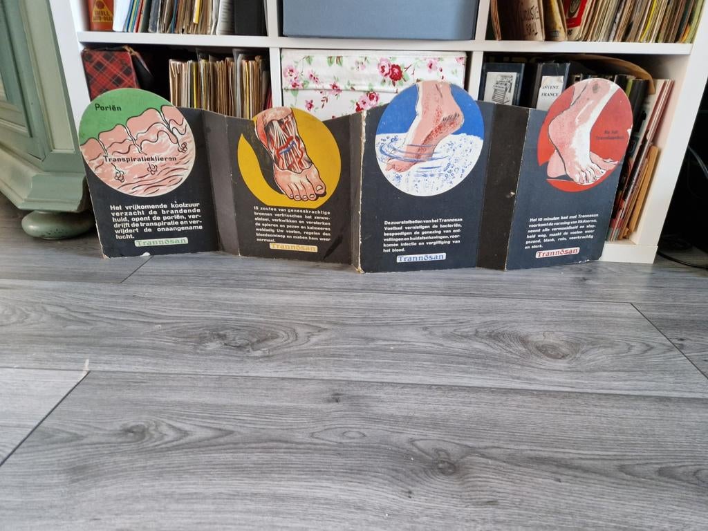 Trannosan  vintage Pedicure reclame  voetverzorging, Ophalen of Verzenden, Gebruikt, Reclamebord