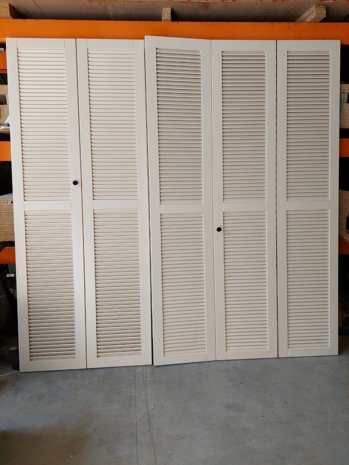 Houten lamellen vouwdeur 2440x2410 mm, Ophalen, Gebruikt, Binnendeur, Vouwdeur