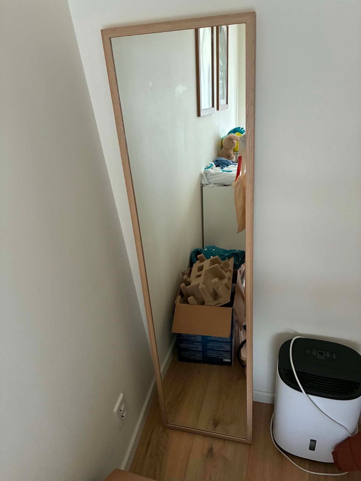 IKEA Stave spiegel met houten frame, Ophalen, Minder dan 50 cm, Gebruikt, 150 tot 200 cm