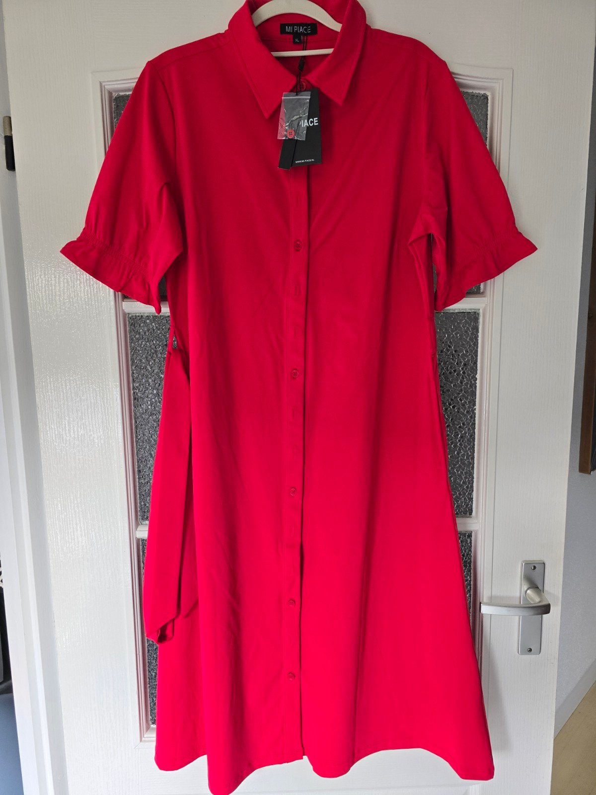 nieuw mi piace travel jurk xl rood, Kleding | Dames, Maat 46/48 (XL) of groter, Nieuw, Ophalen of Verzenden, Rood