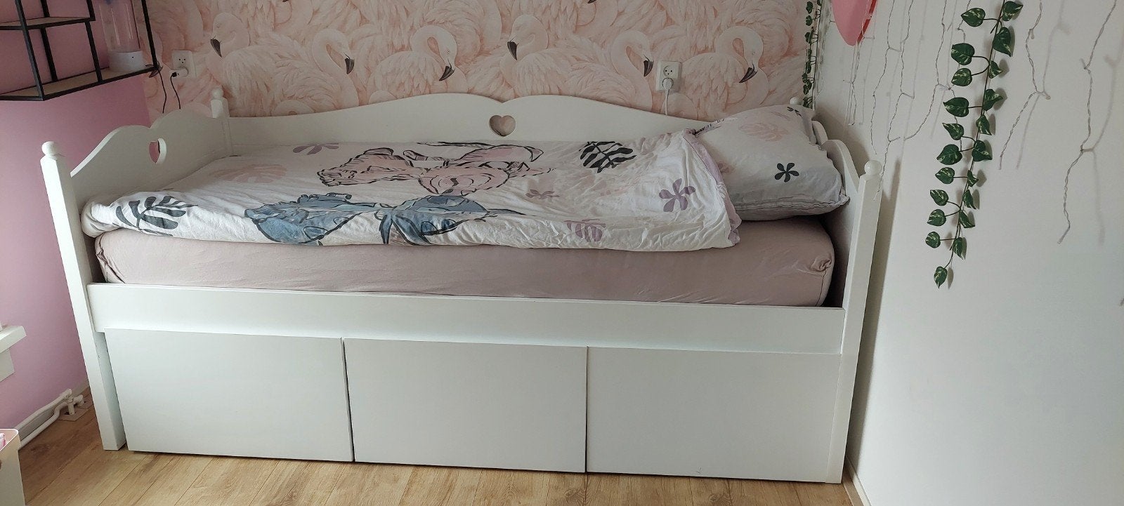 Gratis! Vandaag ophalen! Bed 90x200 met 3 opbergbakken op wi, Ophalen, Gebruikt, 180 cm of meer, 85 tot 100 cm