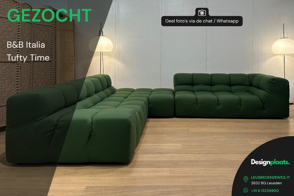GEZOCHT: B&B Italia Tufty Time — Direct Inkoop, Design Bank Bankstel Zetel B&B Italia, B&B Italia, Minder dan 150 cm, Vierpersoons of meer