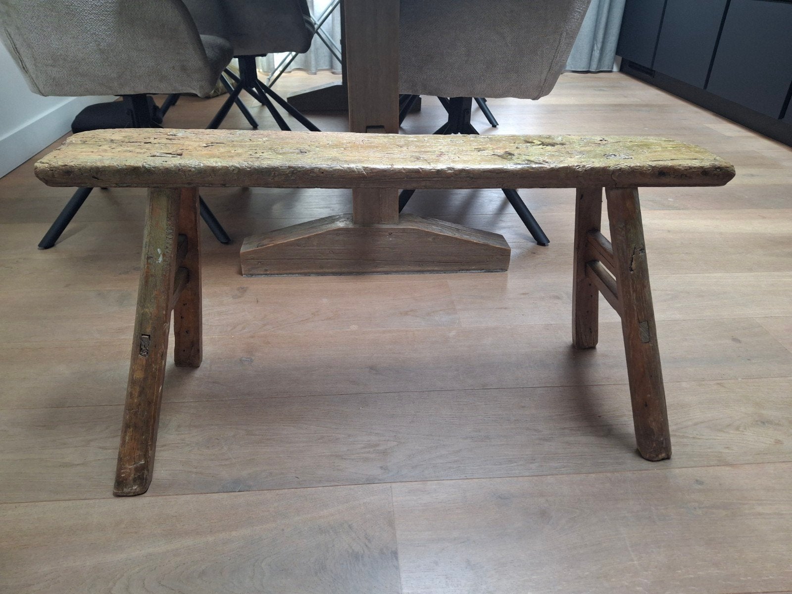 houten bijzet bankje, Ophalen, Rechthoekig, 50 tot 100 cm