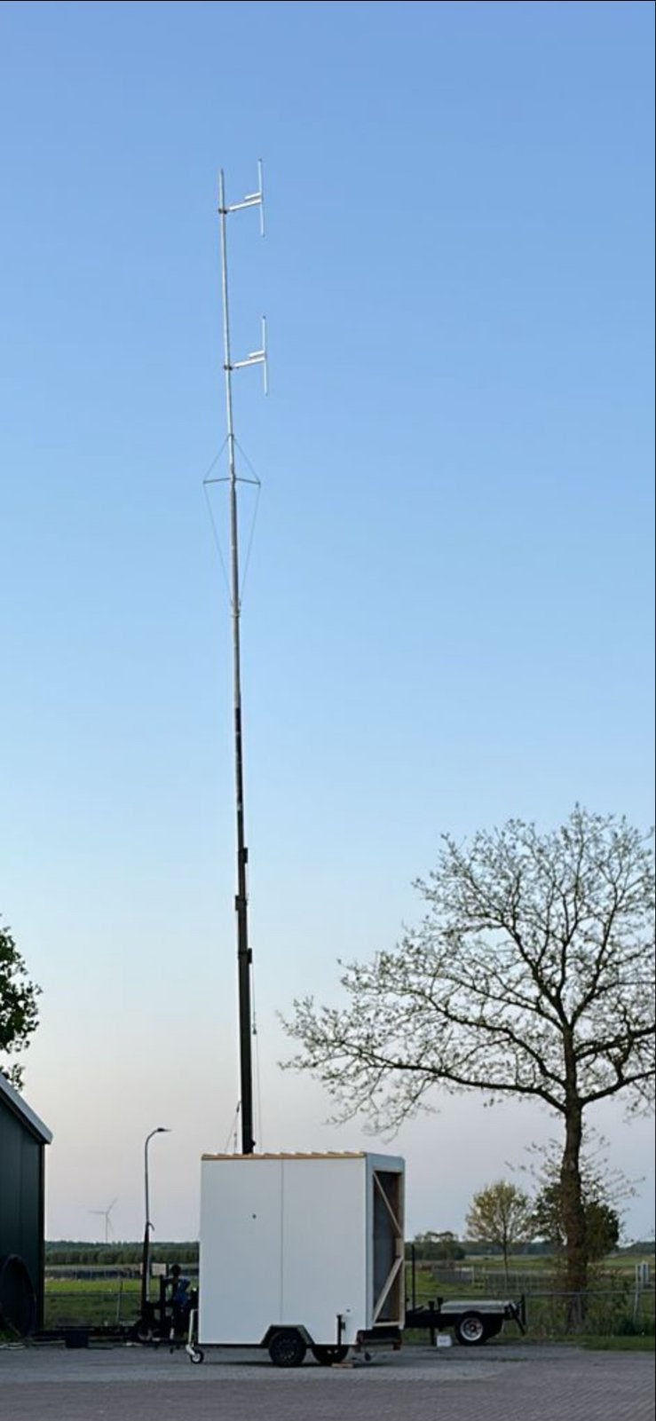 Mobiele degelijke kokermast 4x6, Telecommunicatie, Antennes en Masten, Ophalen, Gebruikt, Mast