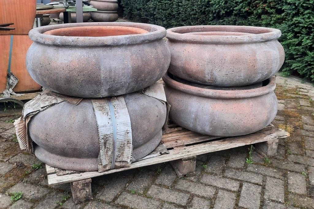 Grote ronde lage bloempotten plantenschaal grijs 3 maten, Tuin en Terras, Bloempotten, Ophalen, 40 cm of meer, Rond, Nieuw