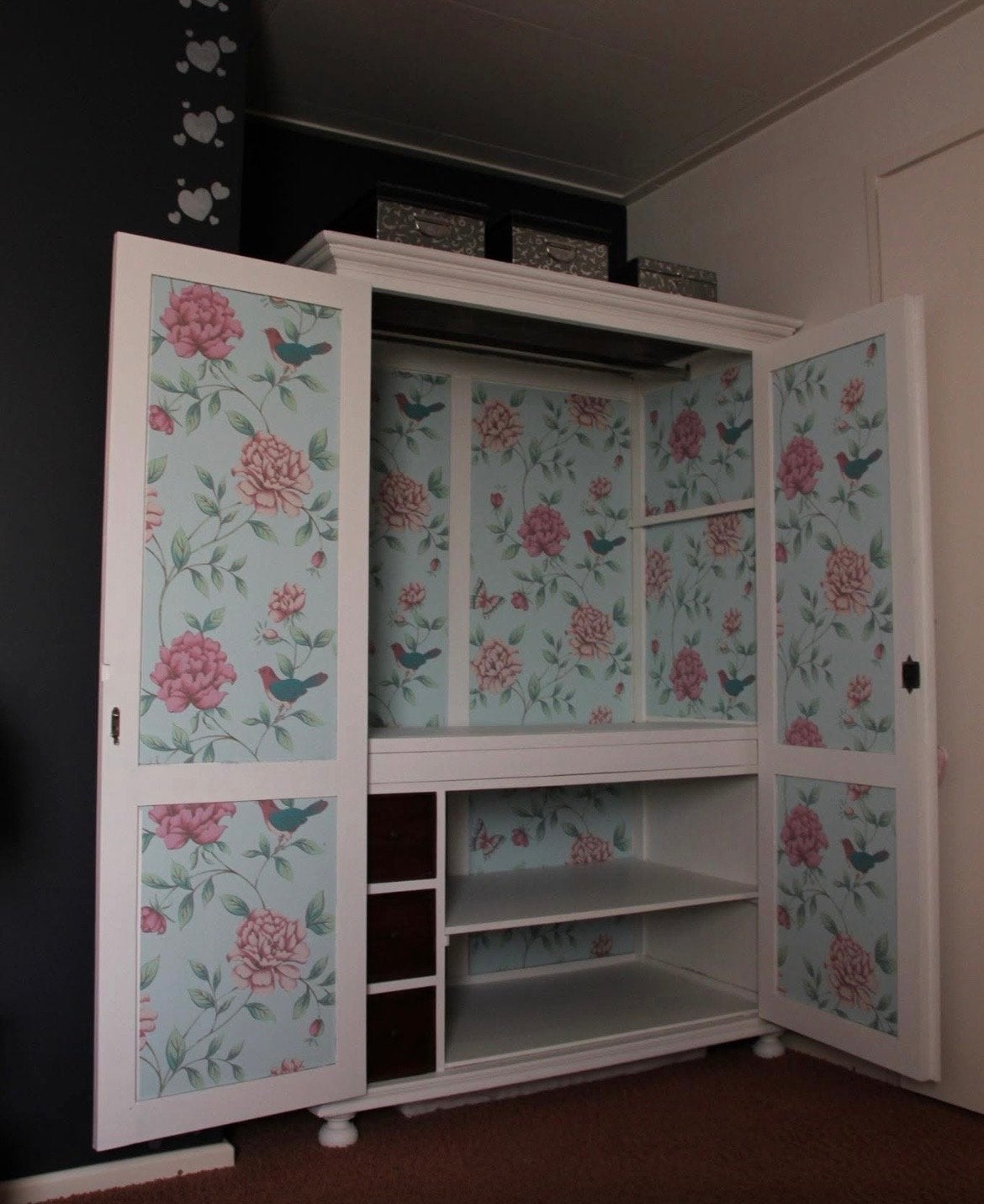 Opgeknapte hang/leg kast - H180xB126xD65 cm, Ophalen, Gebruikt, 100 tot 150 cm, 150 tot 200 cm