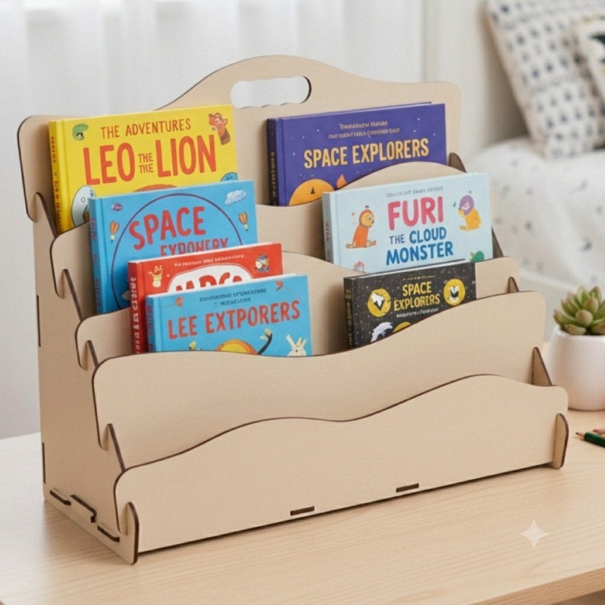 Simux Carry Wave Montessori Kinderboekenrek Boeken Beige, Ophalen of Verzenden, Nieuw