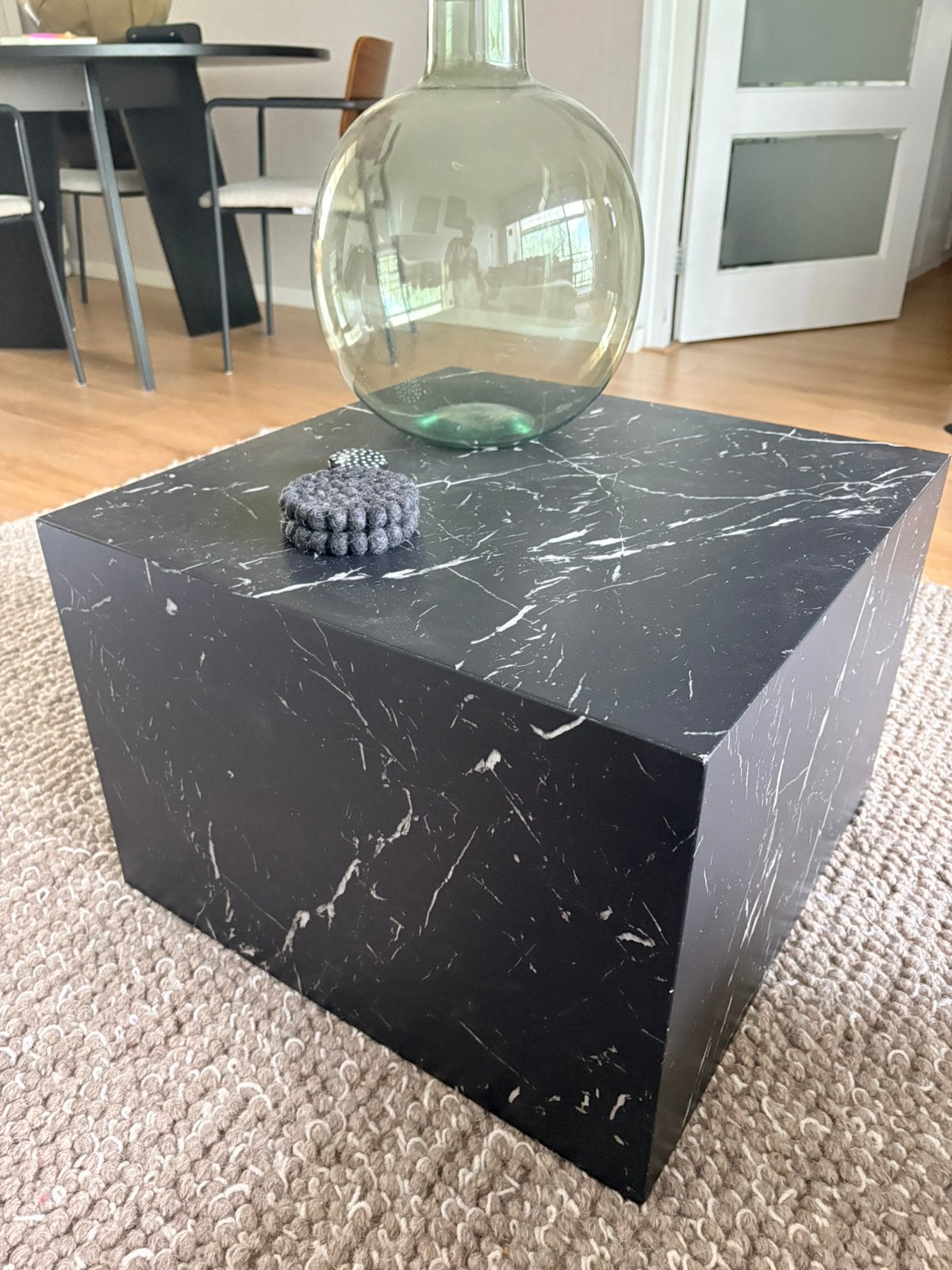 Marmerlook salontafel/bijzettafel, Ophalen, Zo goed als nieuw, Rechthoekig