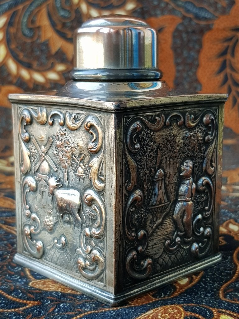 Prachtige antieke theebus van Barbour uit Amerika 11 cm., Ophalen of Verzenden