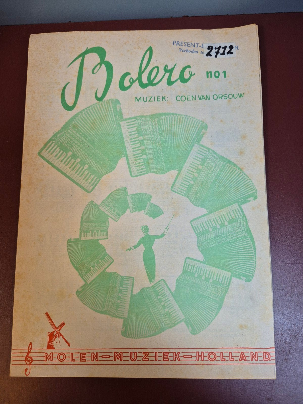 Bolero No. 1 - Coen van Orsouw Accordeon Muziekboek, Ophalen of Verzenden