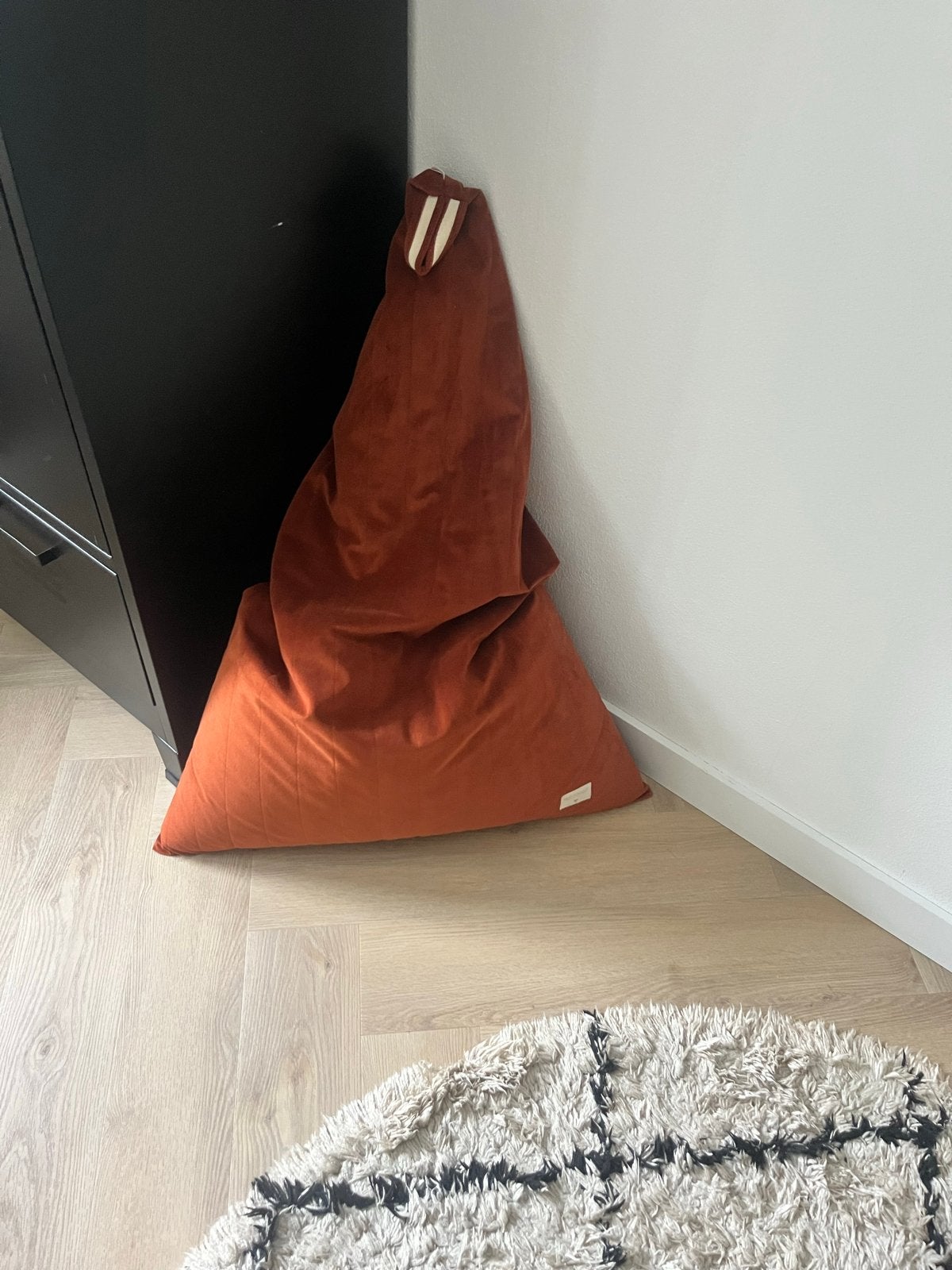 Nobodinoz Zitzak Eco-Fluweel Terracotta, Ophalen of Verzenden, Zo goed als nieuw, Oranje, Zitzak