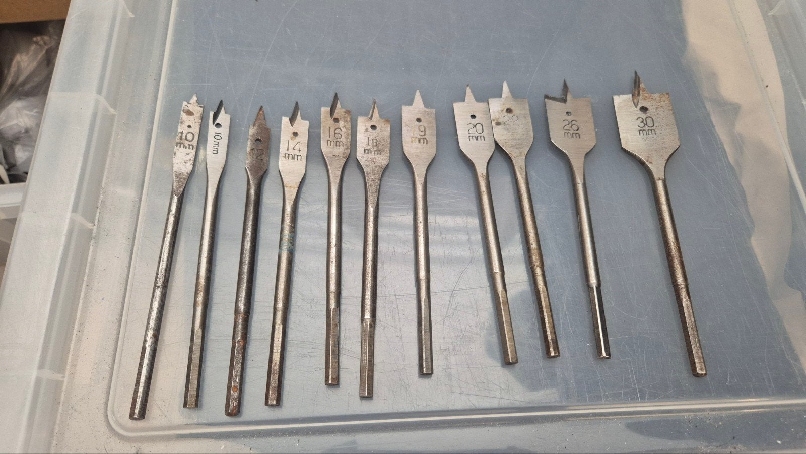 Set van 10 gebruikte speedboren (10mm - 30mm), Ophalen of Verzenden, Gebruikt, Overige typen