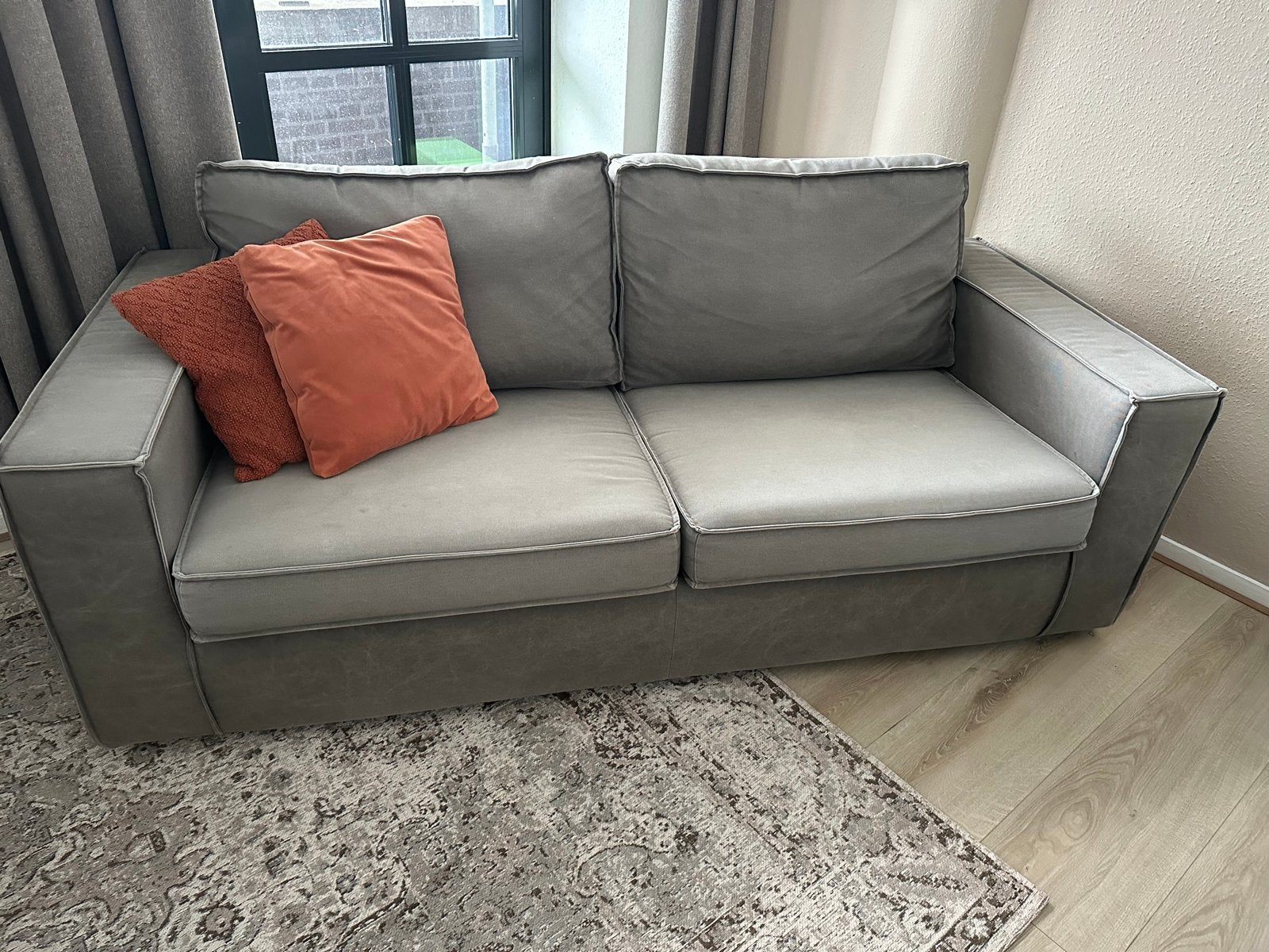 Grijze tweezitsbank Leenbakker - 200x85x70 cm, Huis en Inrichting, Ophalen, Gebruikt, 150 tot 200 cm, Tweepersoons