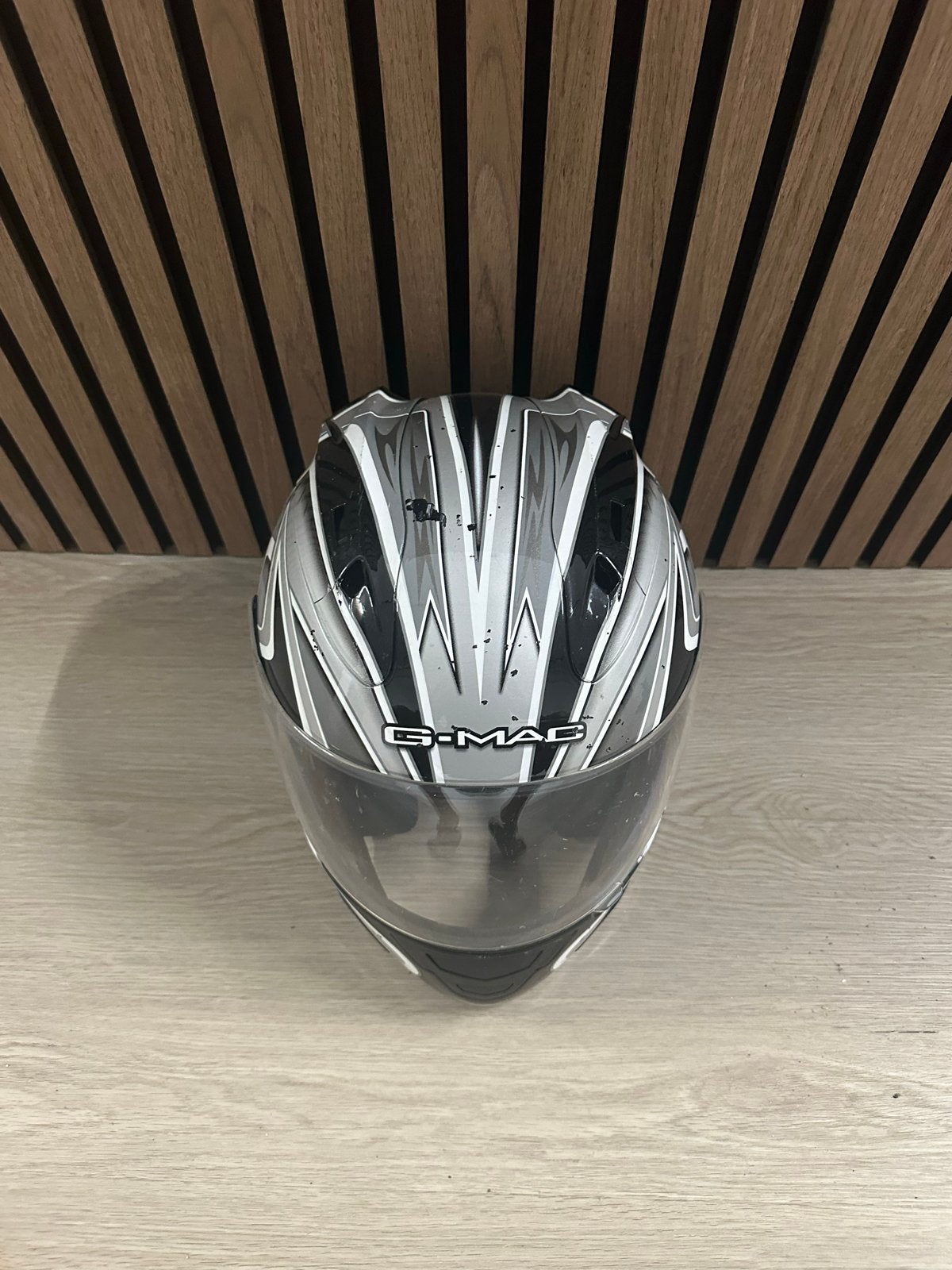 G-MAC Scooter Helm - Zwart/Grijs met Vizier, Ophalen of Verzenden, Gebruikt, Medium
