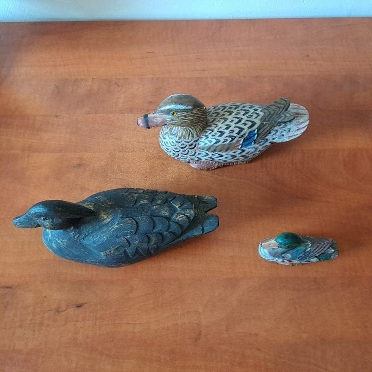 Set van 3  eenden, Ophalen of Verzenden, Gebruikt, Meerkleurig, Vintage